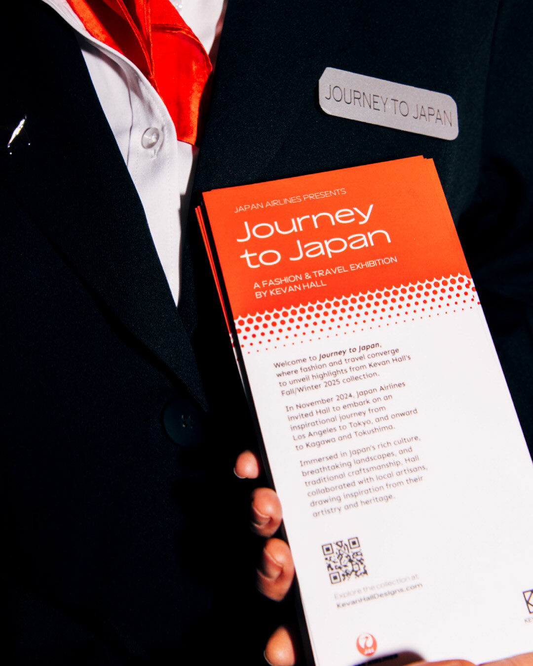 Journey to Japan printed program held by JAL cabin crew