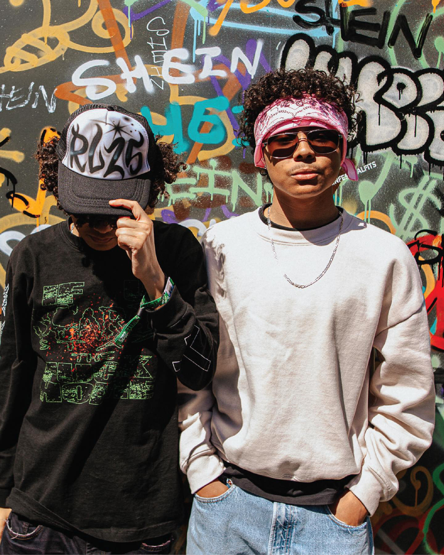 Festival guests showcasing SHEIN hats and sunglasses