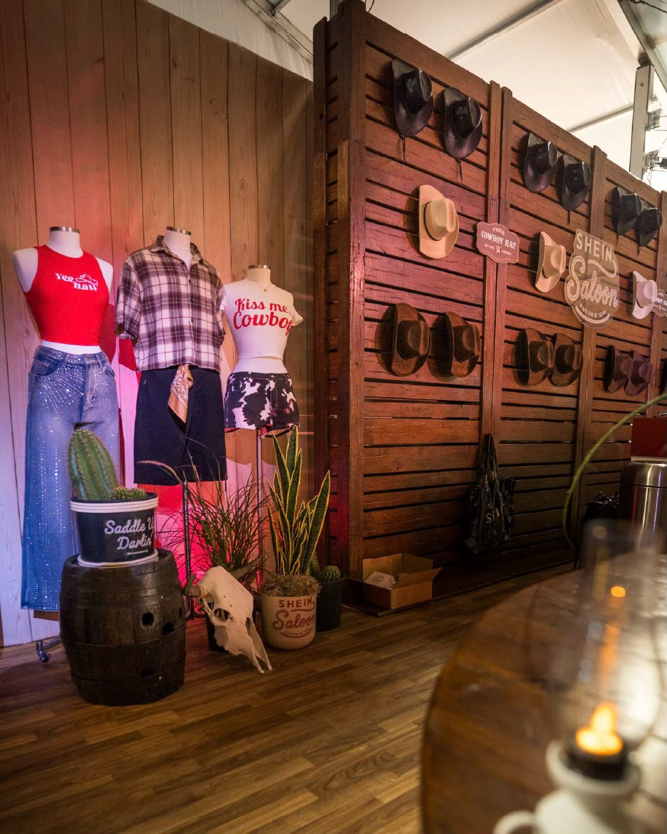 Wide view of the SHEIN Saloon retail interior