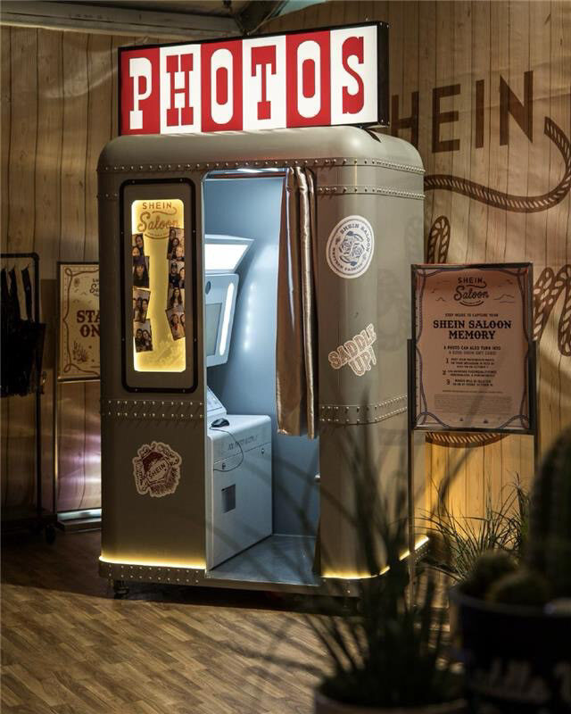 Branded Western photo booth inside the SHEIN Saloon