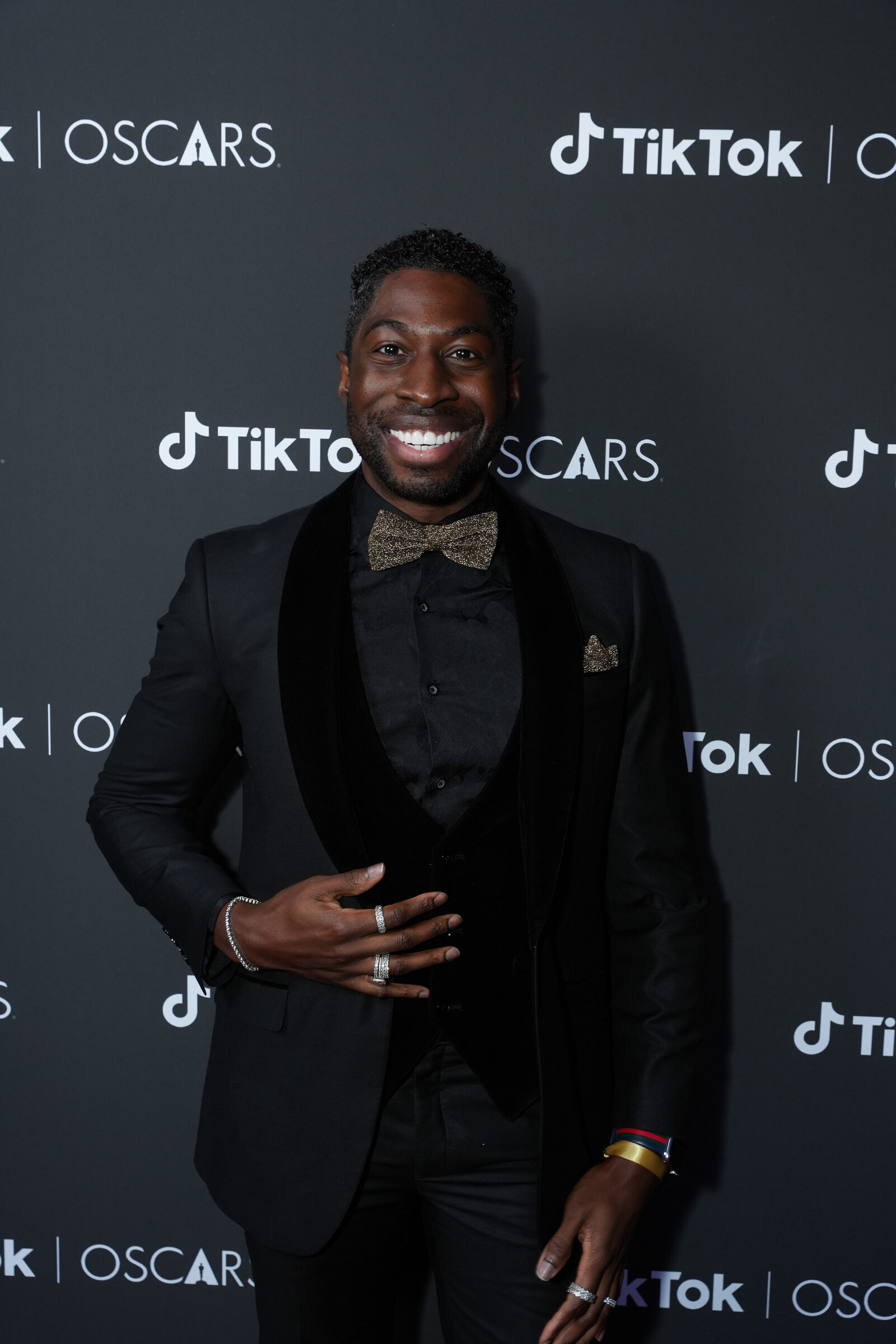Creator on the TikTok Oscars step and repeat