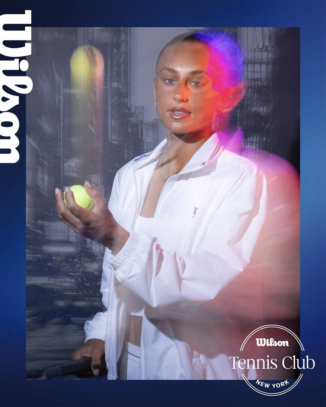 Wilson Tennis Club portrait content featuring a tennis ball