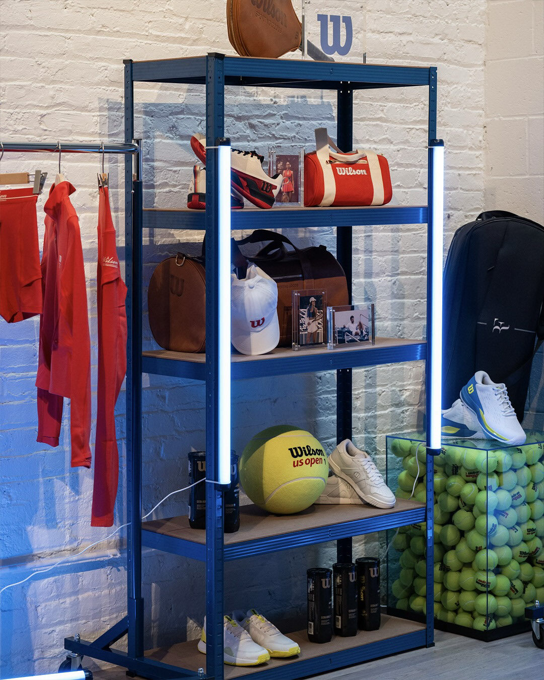 Wilson Tennis Club apparel and equipment retail display