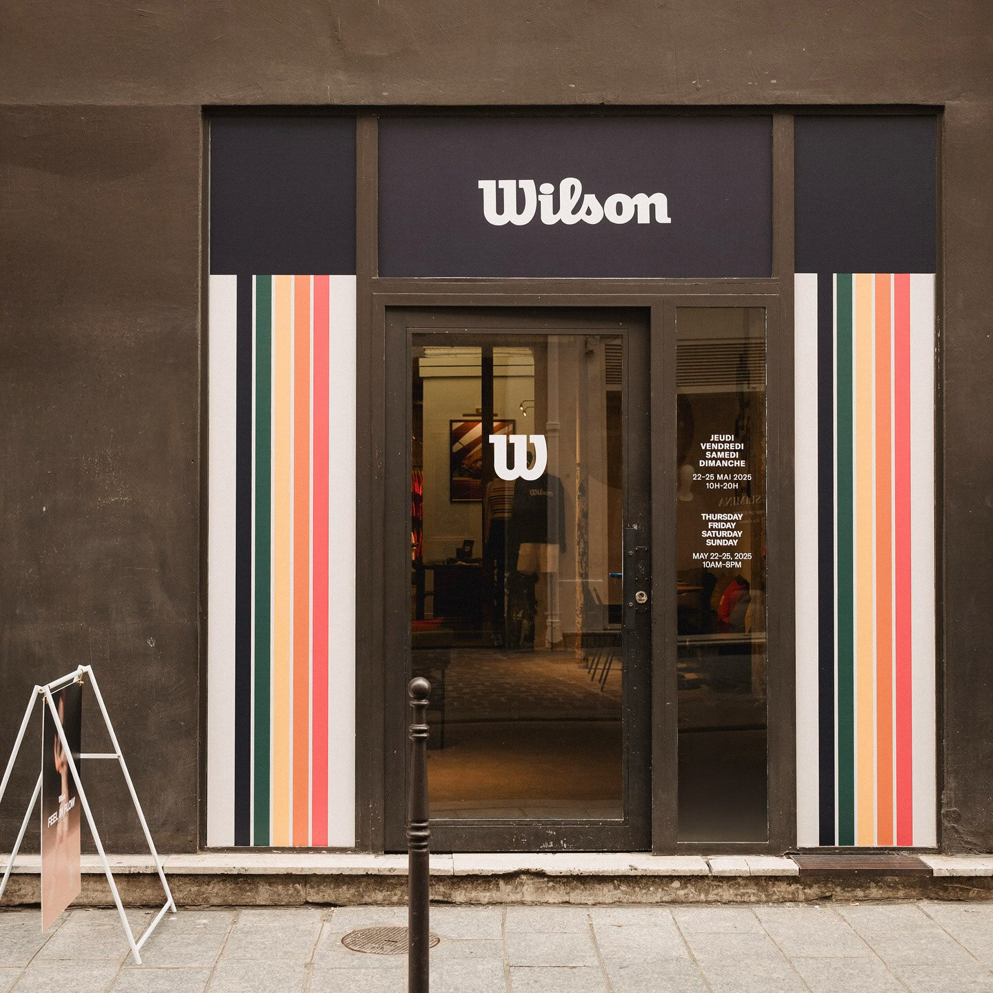 Striped Wilson Tennis Club Paris storefront