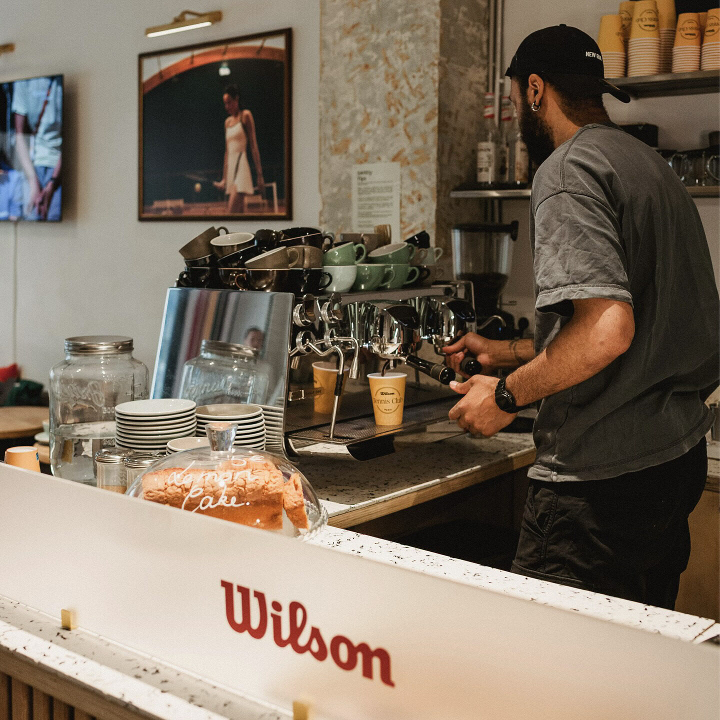 Wilson Tennis Club Paris café counter