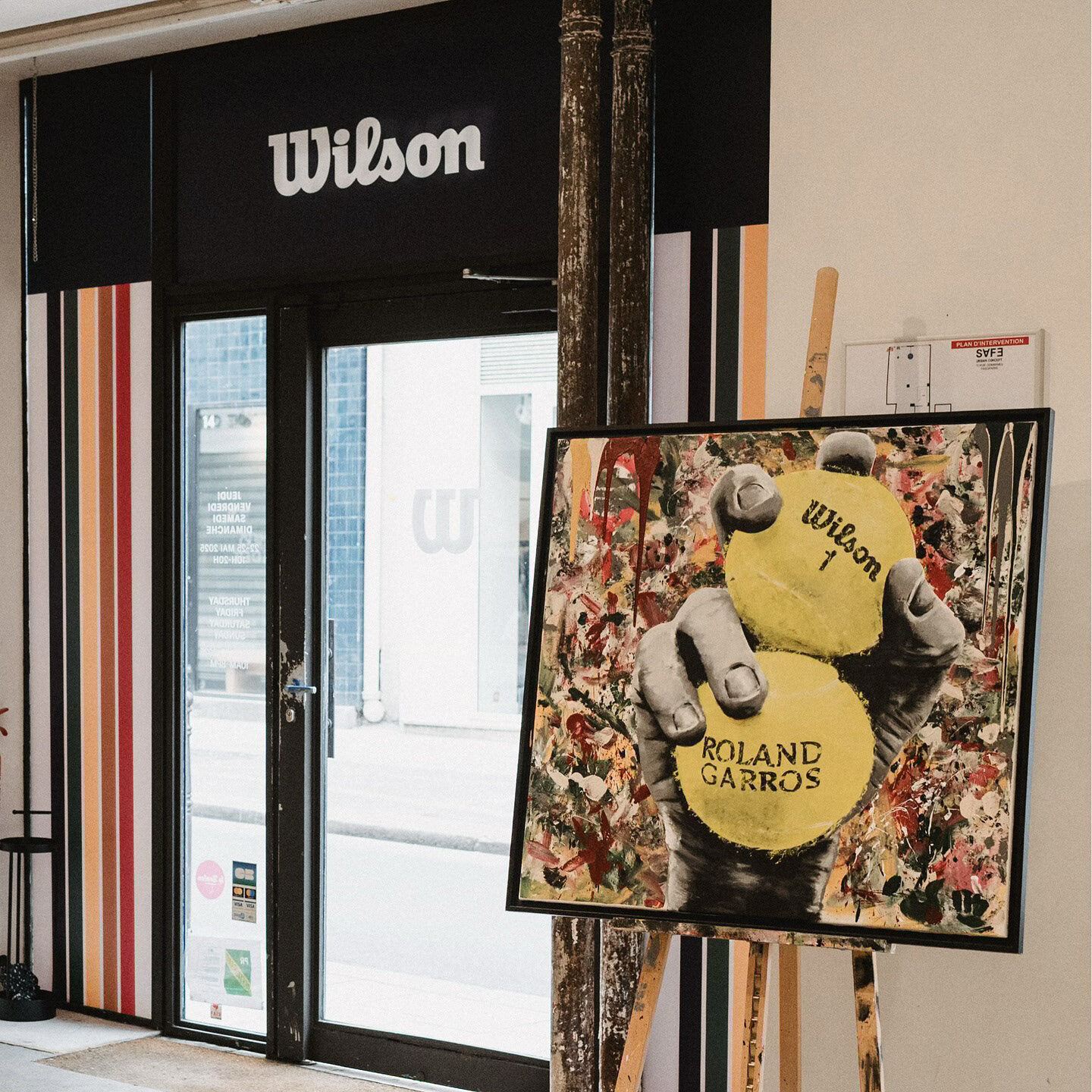 Wilson Roland Garros artwork at the Paris club