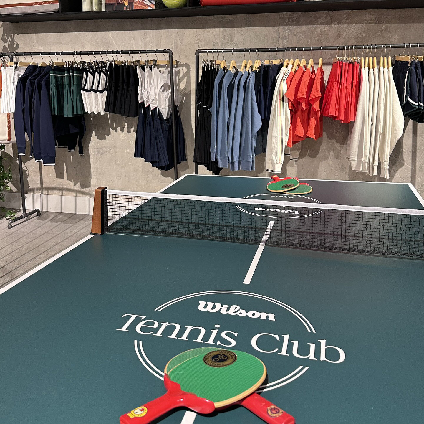Wilson Tennis Club Paris table tennis and apparel space